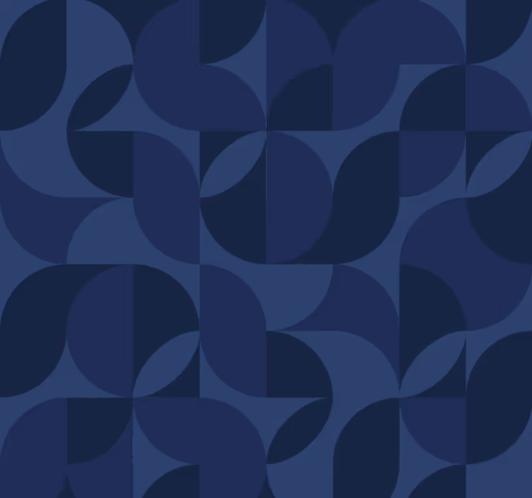 Papier peint géométrique rétro bleu foncé - TenStickers