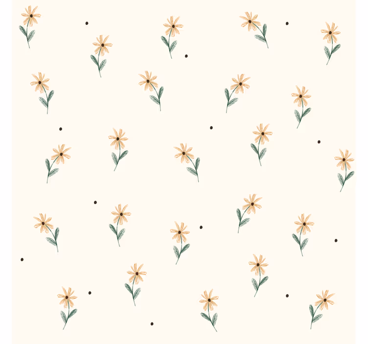 Papier peint fleurs jaunes minimaliste - TenStickers