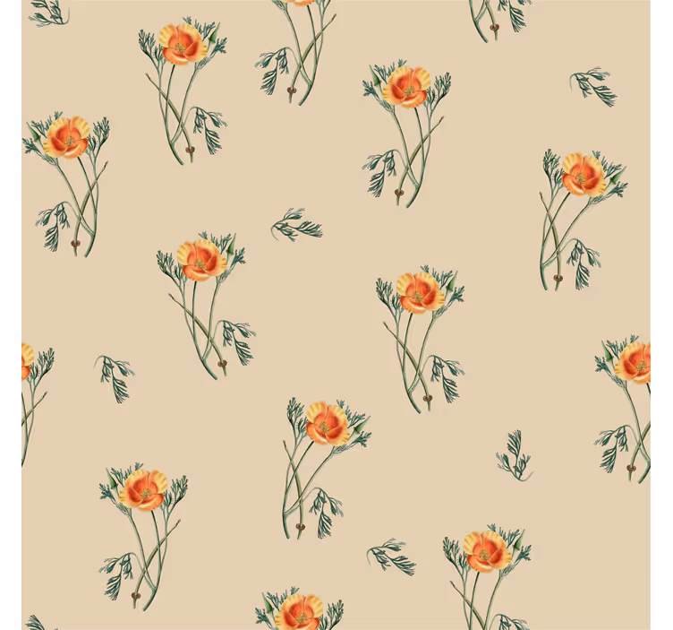Papier peint dessin fleurs d'oranger - TenStickers