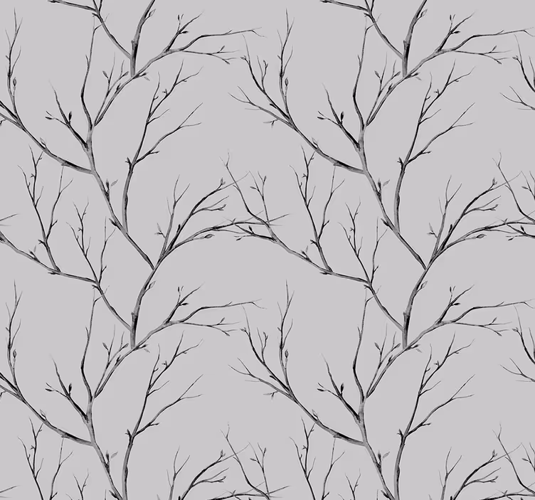 Papier peint chambre branches grises - TenStickers