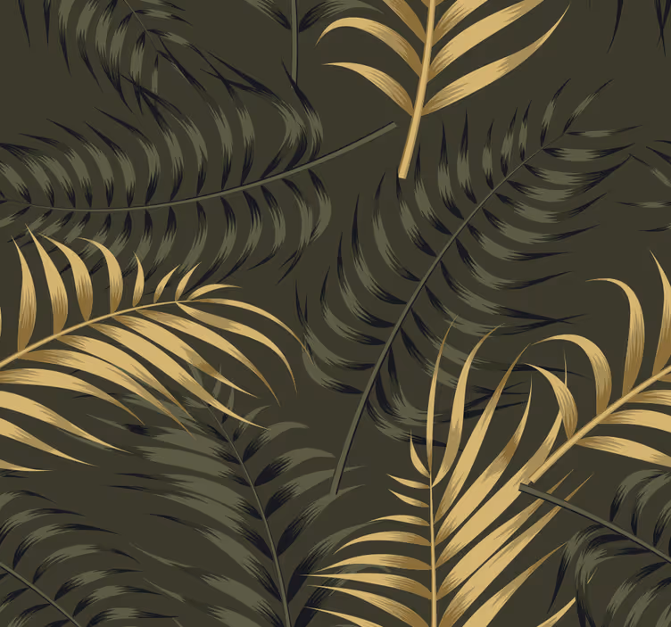 Papier peint tête de lit feuilles palmiers vert - TenStickers