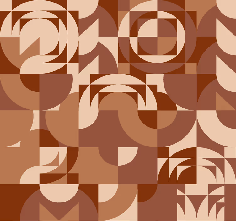 Papier peint terracotta formes géométriques abstraites - TenStickers