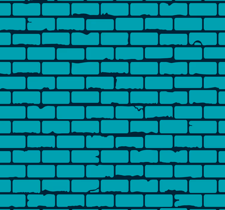 Papier peint brique turquoise - TenStickers