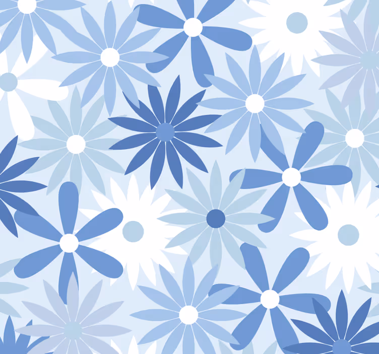 Papier peint fleurs fusion géométrique florale - TenStickers