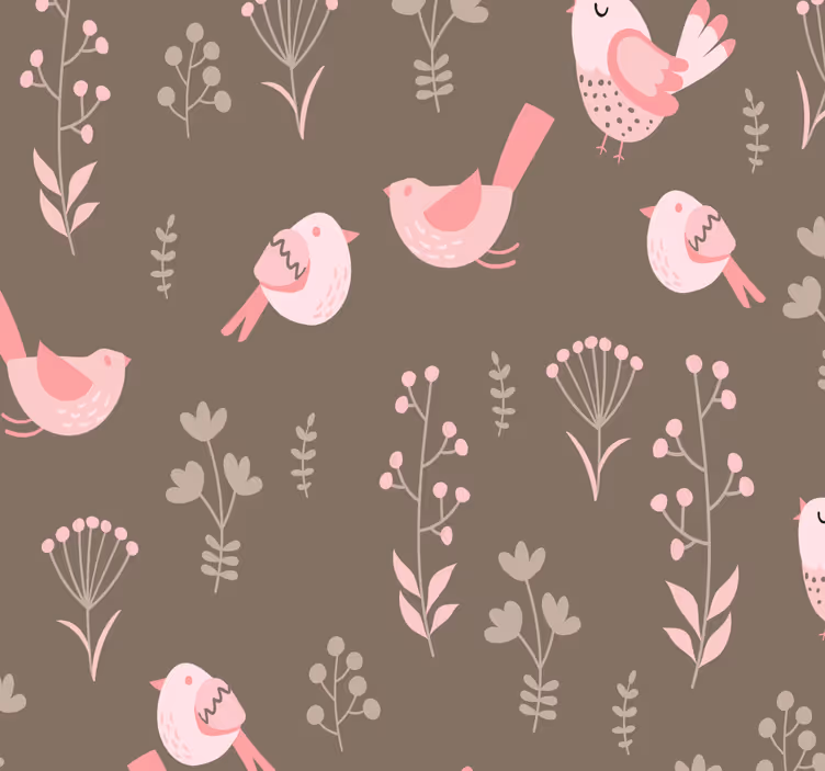 Papier peint oiseaux motif aviaire floral - TenStickers