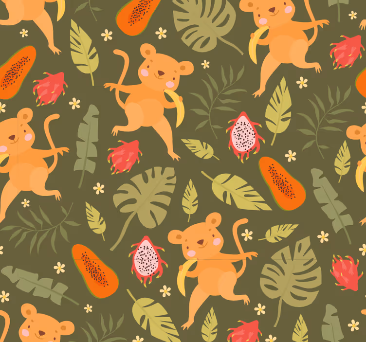 Papier peint chat motif félin ludique - TenStickers