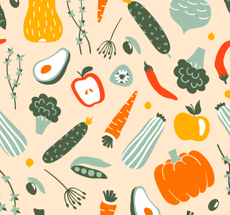 Papier peint cuisine motif végétal - TenStickers