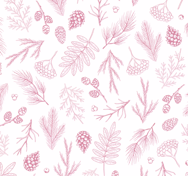 Papier peint feuilles conception de motifs floraux - TenStickers