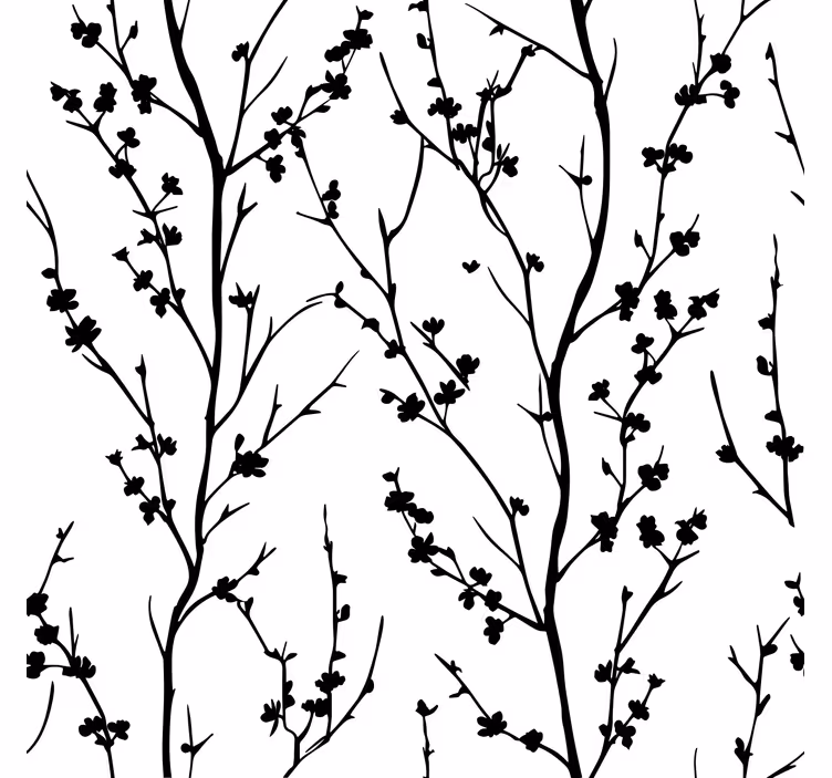 Papier peint tête de lit branches fines - TenStickers