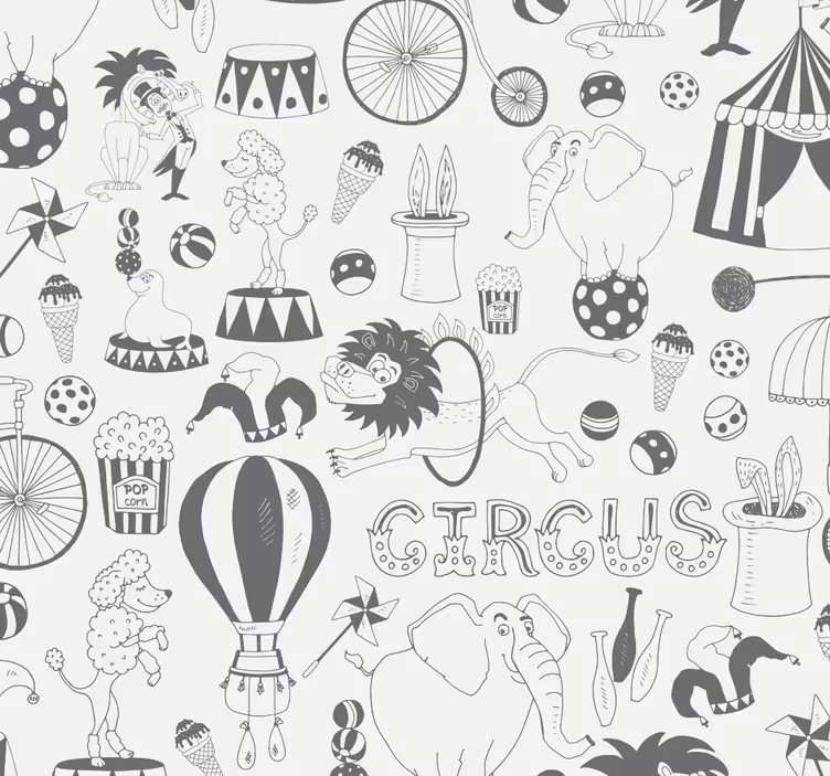 Papier peint enfant motif du cirque - TenStickers