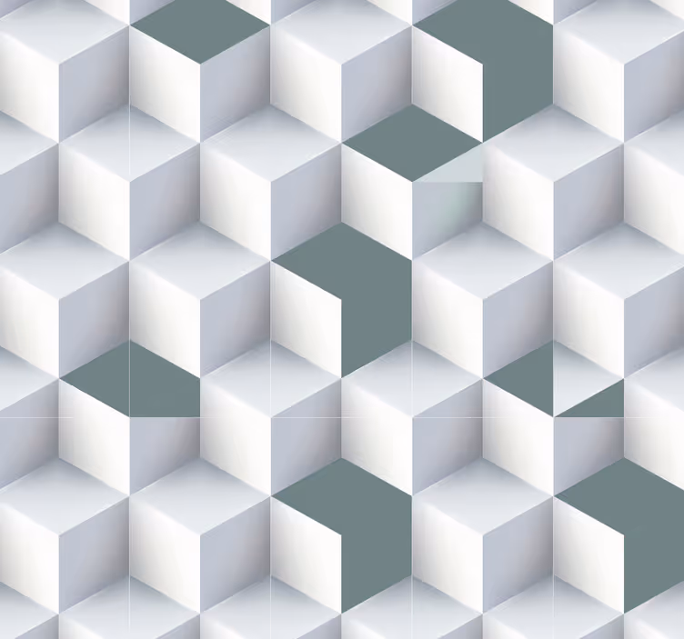 Papier peint géometrique illusion de cube géométrique - TenStickers