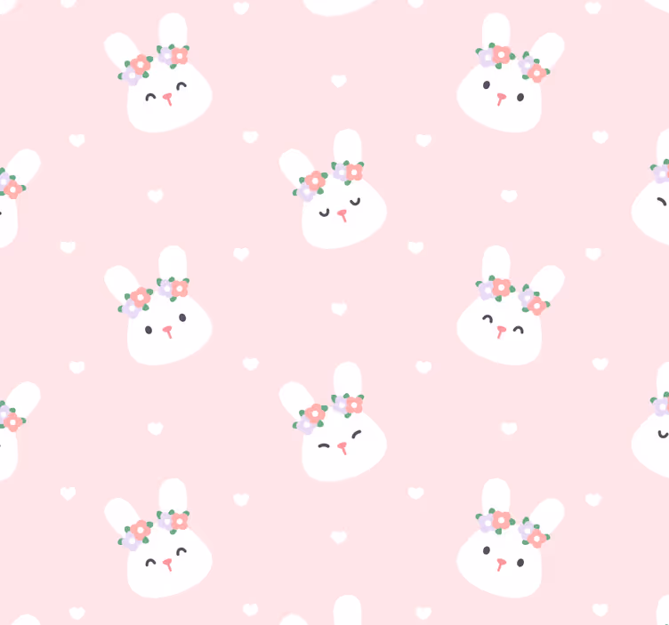 Papier peint animaux motif à pois lapin - TenStickers