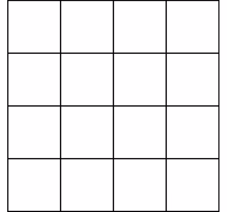 Papier peint carrés carreaux blancs lignes noires - TenStickers