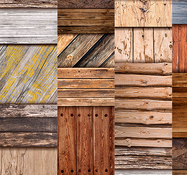 Papier peint bois style rustique - TenStickers
