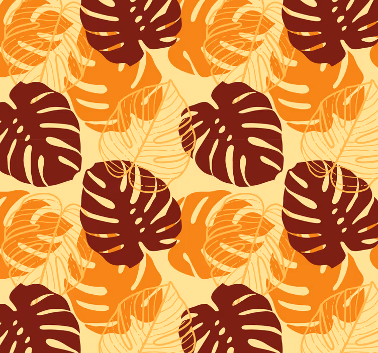 Papier peint feuilles motif de monstera tropical - TenStickers