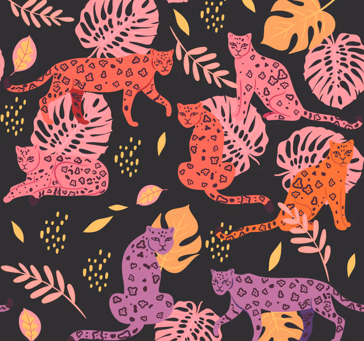 Papier peint animaux motif de la faune tropicale - TenStickers