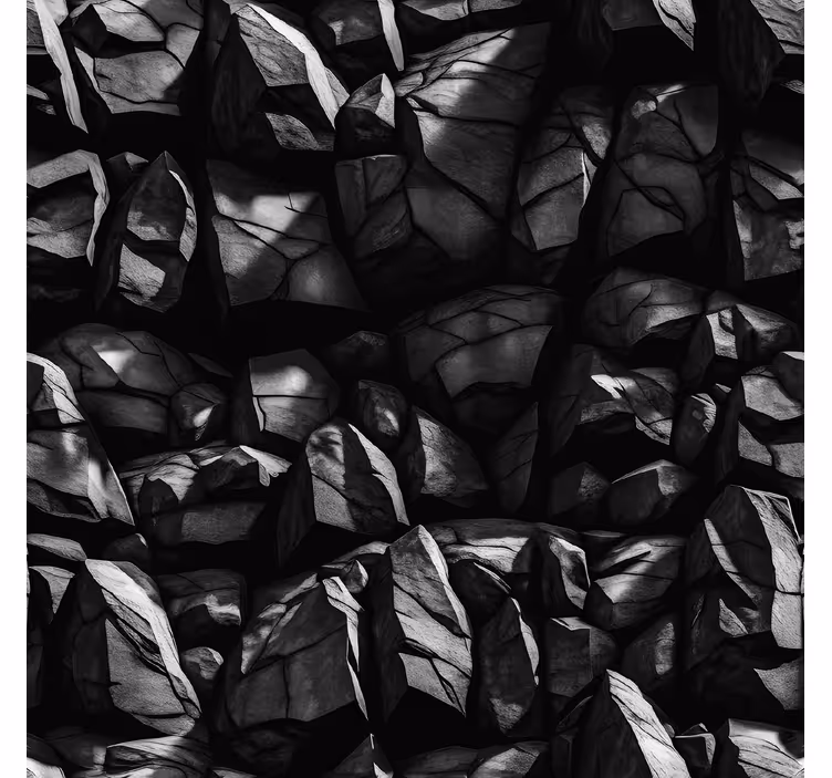 Papier peint imitation pierres conception noire - TenStickers