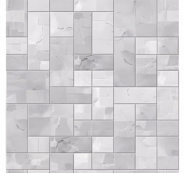 Papier peint carrelage motif gris - TenStickers