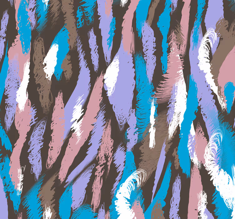 Papier peint salon motif plumes abstrait - TenStickers