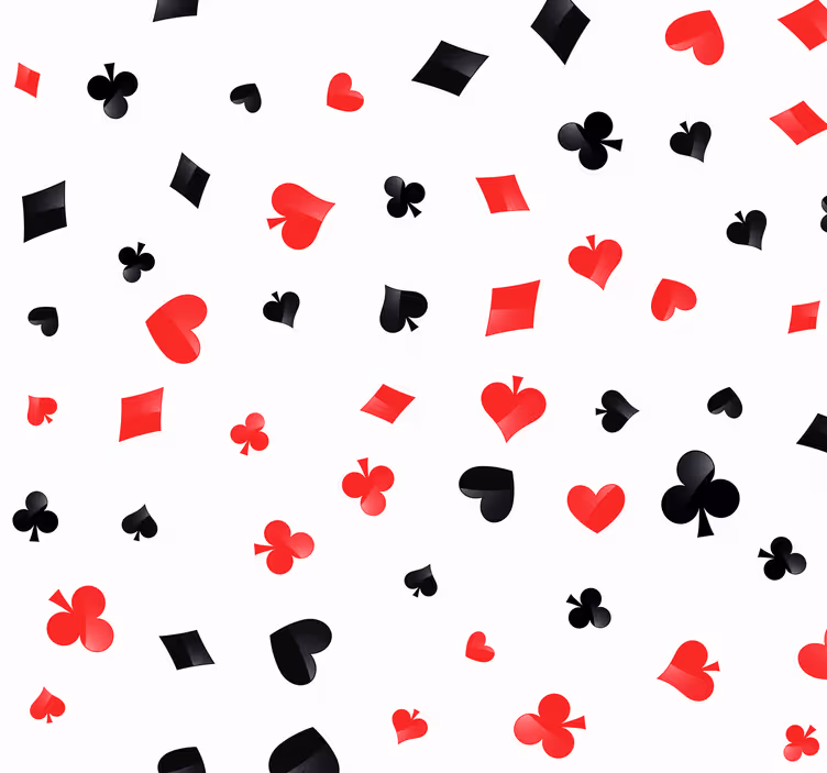 Papier peint fleuri Modèle de cartes de poker - TenStickers