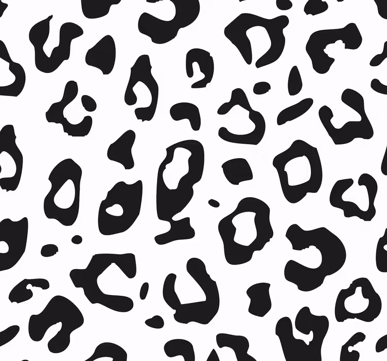 Papier peint chambre ado léopard noir et blanc - TenStickers