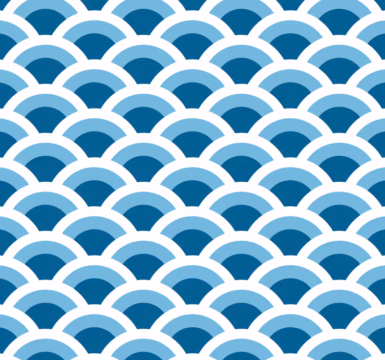 Papier peint salle de bain écailles de poisson tons bleus - TenStickers