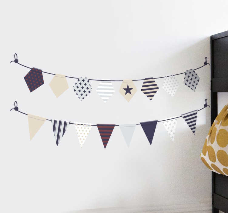 sticker fanions noir et blanc 7860