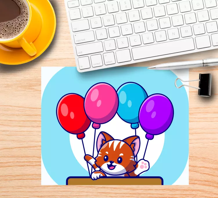 Tapis de souris animé ballons de chat mignons - TenStickers