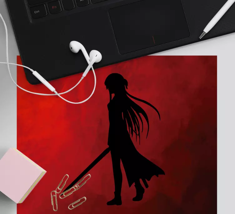 Tapis de souris animé silhouette guerrier - TenStickers