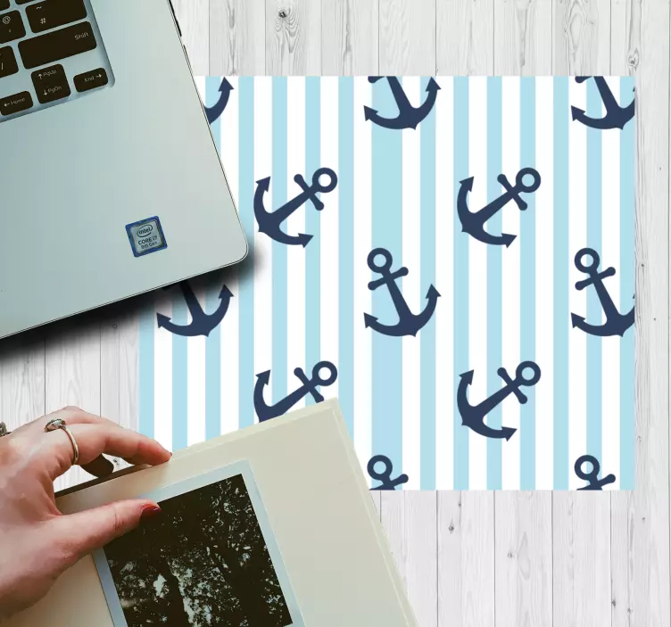 Tapis de souris rayures verticales bleu marine - TenStickers