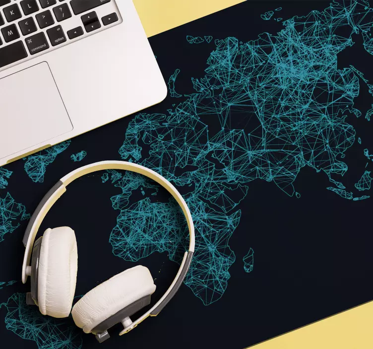 Tapis de souris carte du monde lignes - TenStickers