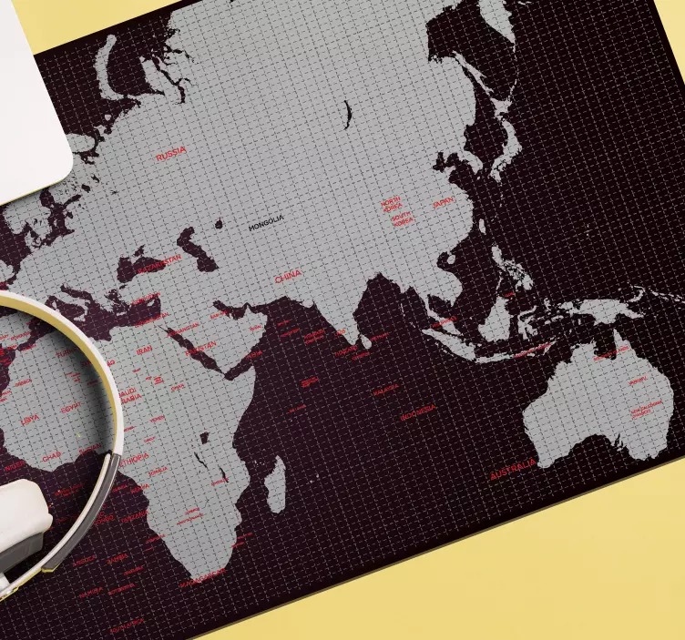Tapis de souris carte du monde carte du monde détaillée - TenStickers