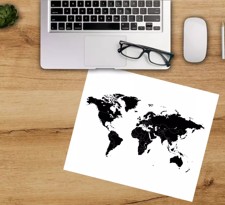 Tapis de souris carte du monde contour stylisé - TenStickers