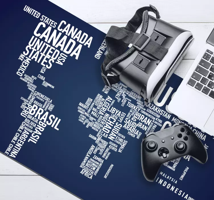 Tapis de souris carte du monde illustration des pays - TenStickers