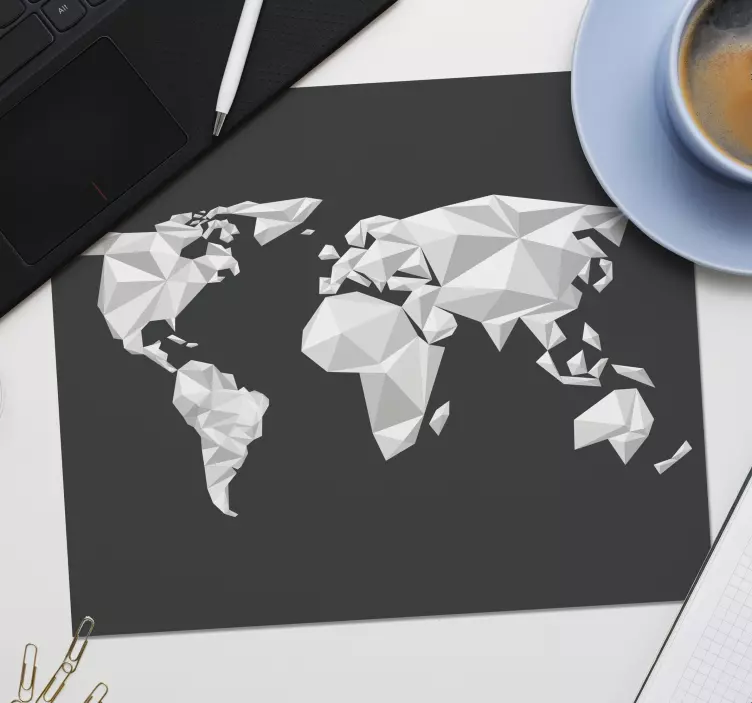 Tapis de souris carte du monde polygonale - TenStickers
