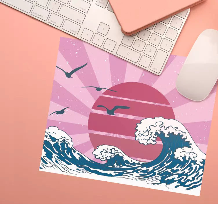 Tapis de souris carte du monde scène océan stylisée - TenStickers