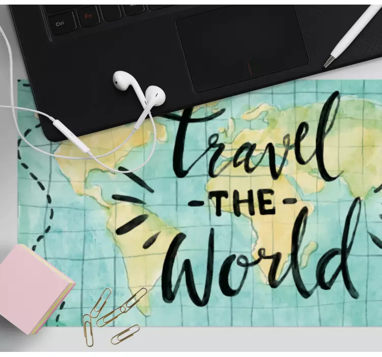 Tapis de souris carte du monde voyage - TenStickers