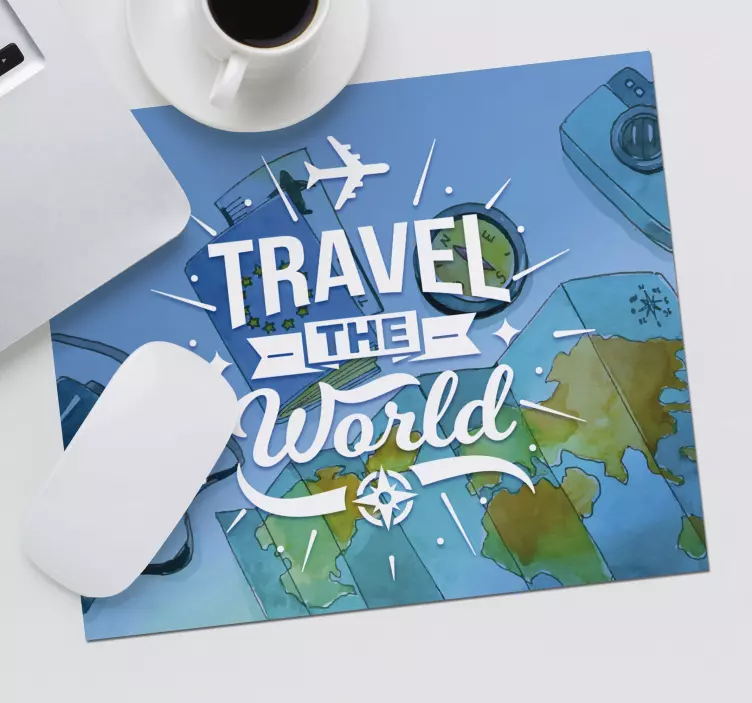 Tapis de souris carte du monde voyagez autour du globe - TenStickers