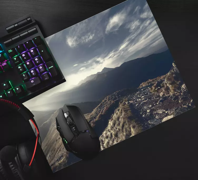 Tapis de souris carte du monde vue terrain montagneux - TenStickers