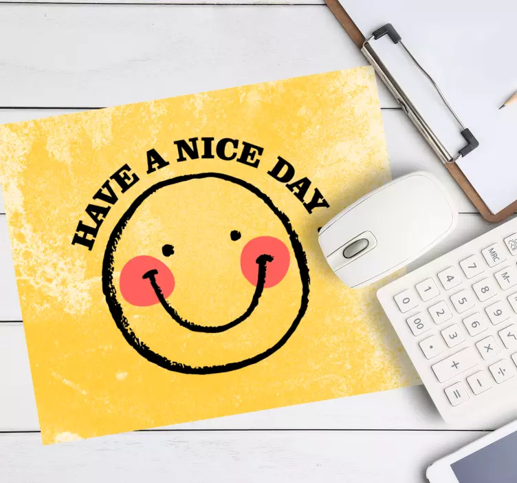 Tapis de souris citation visage souriant heureux - TenStickers
