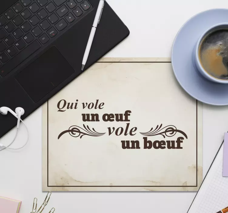 Tapis de souris expression qui vole un œuf - TenStickers