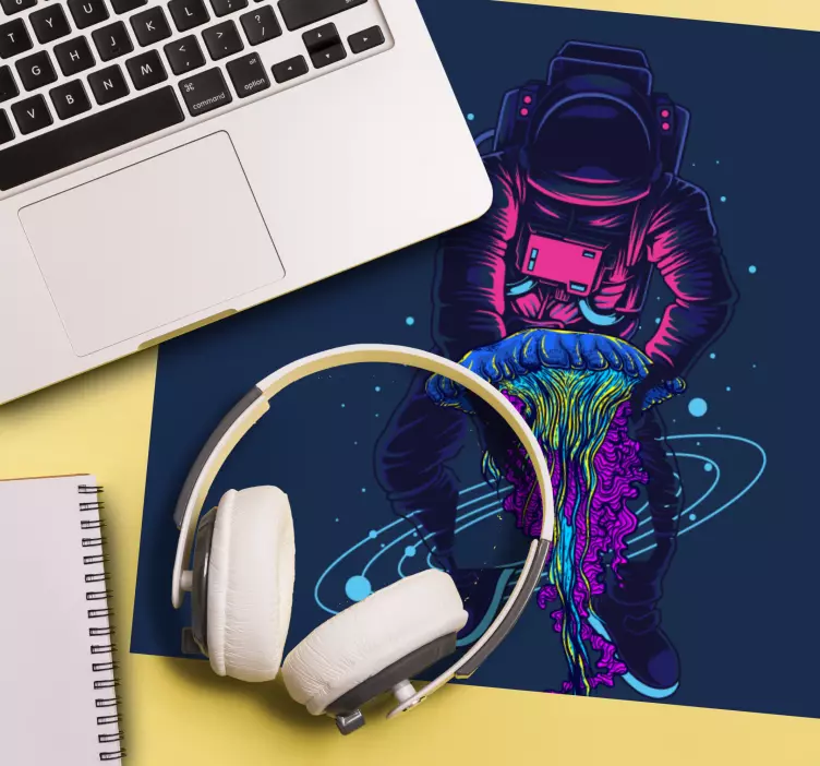 Tapis de souris gamer astronaute avec méduse - TenStickers