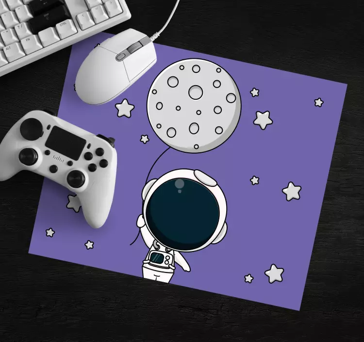 Tapis de souris gamer astronaute tenant un ballon - TenStickers
