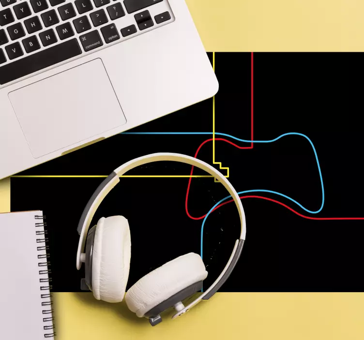 Tapis de souris gamer contour de manette néon - TenStickers