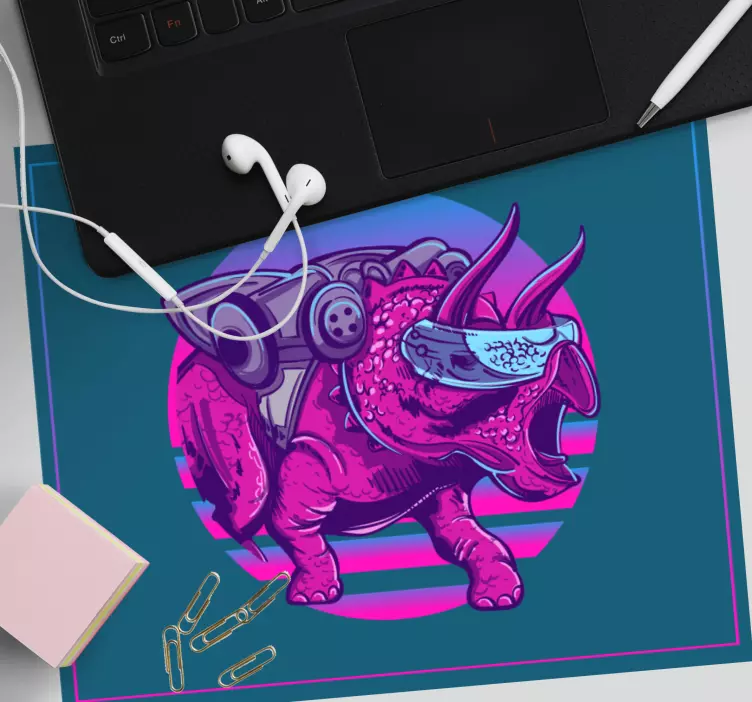 Tapis de souris gamer créature tricératops futuriste - TenStickers