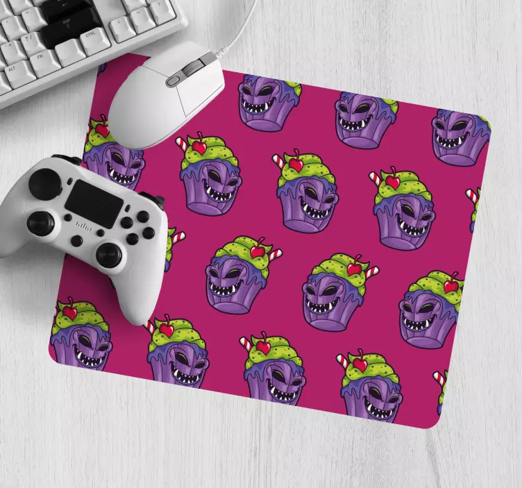 Tapis de souris gamer cupcakes monstres ludiques - TenStickers