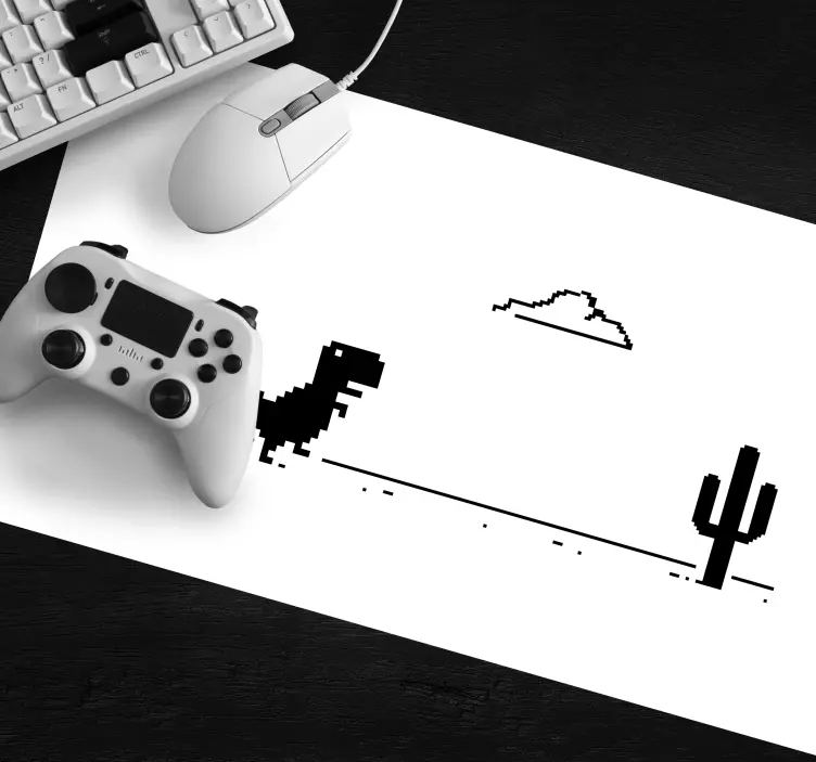 Tapis de souris gamer dinosaure et cactus - TenStickers