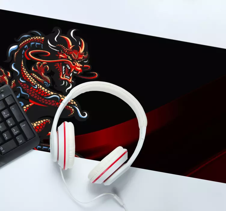 Tapis de souris gamer dragon intense artwork - TenStickers