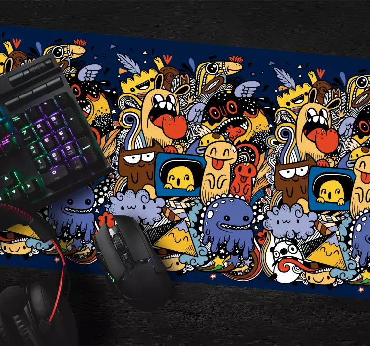 Tapis de souris gamer figures animées vibrantes - TenStickers