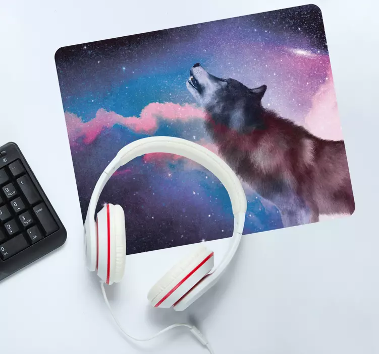 Tapis de souris gamer loup majestueux hurlant - TenStickers